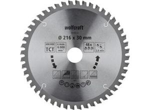 4006885654600 - Kreissägeblatt ø 216 mm Bohrung ø 30 mm 48 Zähne Kreissägeblatt - Wolfcraft