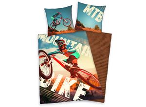 4006891926784 - Wende-Kinderbettwäsche Mountainbike Renforcé 135 x 200 + 80 x 80 cm