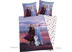 4006891953384 - Kinderbettwäsche DISNEY Disney´s Eiskönigin Bettwäsche Gr B L 135 cm x 200 cm 1 St 1 St Renforcé B L 80 cm x 80 cm bunt mit tollem Anna und Elsa Motiv