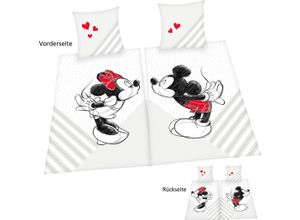 4006891956927 - Partnerbettwäsche DISNEY Disneys Mickey und Minnie Mouse in Gr 135x200 cm Bettwäsche Gr B L 135 cm x 200 cm (2 St) B L 80 cm x 80 cm & 80 cm x 80 cm (2 St) Renforcé bunt Renforcé-Bettwäsche Bettwäsche aus Baumwolle Disney-Bettwäsche Partnerbettwäsche