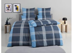 4006891981561 - Bettwäsche TOM TAILOR HOME Ole in Gr 135x200 oder 155x220 cm Gr B L 135 cm x 200 cm 1 St 1 St Renforcé B L 80 cm x 40 cm blau (blau marine) karierte Bettwäsche aus Baumwolle mit Reißverschluss