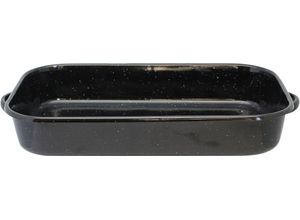 4006925988399 - Elo Basic Bratpfanne Basic Emaille (1-tlg) Auflaufform emaillierte hohle Seitengriffe 38 cm schwarz|weiß