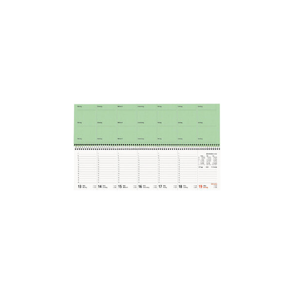 4006928013623 - Schreibtischquerkalender 1W 2S 362x106cm Karton grau grü