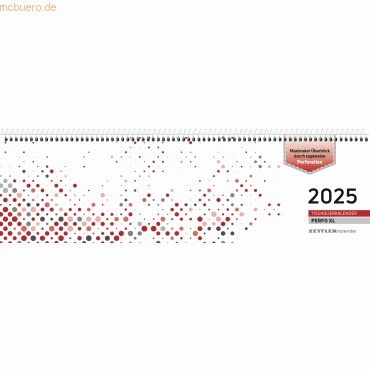 4006928024636 - Schreibtischquerkalender 136-0011 1 Woche   2 Seiten 362x106cm 2025 4006928024636 Zettler