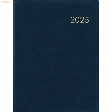 4006928025008 - Wochenbuch 728 21x265cm 1 Woche 2 Seiten Leder blau 2025