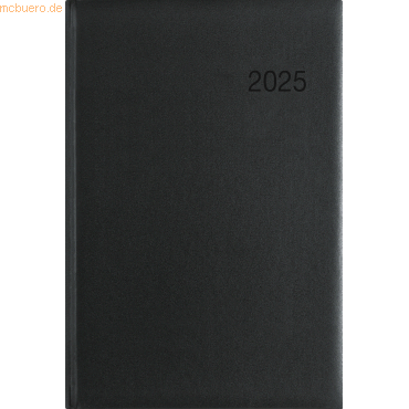 4006928025053 - Buchkalender 766-0020 schwarz 1 Woche   2 Seiten 146x21cm (A5) 2025 4006928025053 Zettler