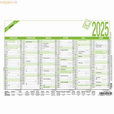 4006928025312 - Arbeitstagekalender 904 A5 21x148cm Recycling 2025