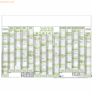 4006928025428 - Plakatkalender 919 88x63cm 14 Monate VE=5 Stück gerollt 2025