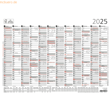 4006928025435 - Jahresübersicht 934 A4 297x21cm 12 Monate 2025