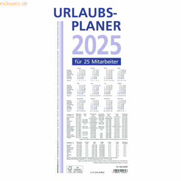 4006928025848 - Urlaubsplaner 992 100x297cm 16 Monate 2025