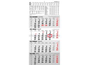 4006928026173 - Zettler - 4-Monatskalender 2025 30x628cm Bürokalender mit Jahresübersicht Datumsschieber faltbar 4 Monate auf einen Blick Feiertage Ferientermi