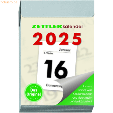 4006928026197 - Tagesabreißkalender 301-0000 1 Tag   1 Seite 4x6cm 2025 4006928026197 Zettler