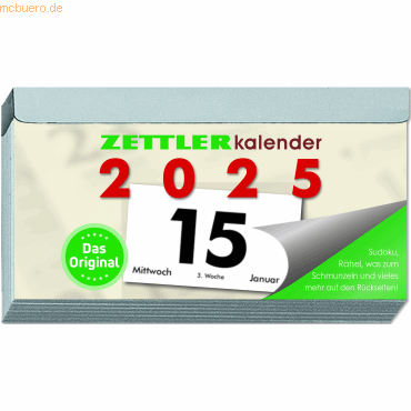 4006928026203 - Tagesabreißkalender 312-0000 1 Tag   1 Seite 11x6cm 2025 4006928026203 Zettler