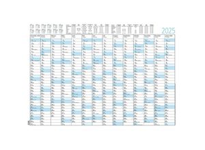 4006928026814 - Zettler - Jahresplaner 2025 86x61cm Plakatkalender mit 14 Monaten auf 1 Seite Mondphasen Arbeitstage- Tages- und Wochenzählung Ferientermine und