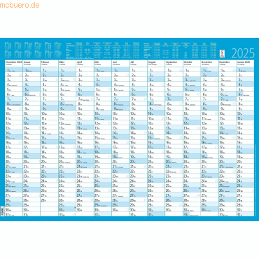 4006928026821 - Zettler - Jahresplaner 2025 86x61cm Plakatkalender mit 14 Monaten auf 1 Seite Mondphasen Arbeitstage- Tages- und Wochenzählung Ferientermine und