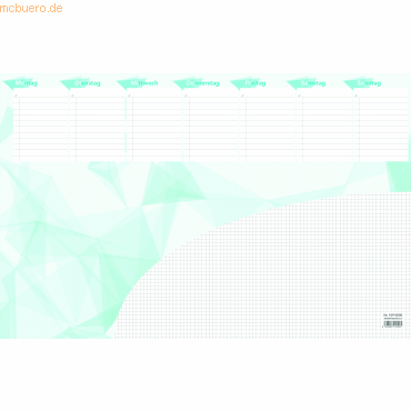 4006928699070 - Schreibunterlage Woche Notizen 595x40cm Druck 2farbig 50
