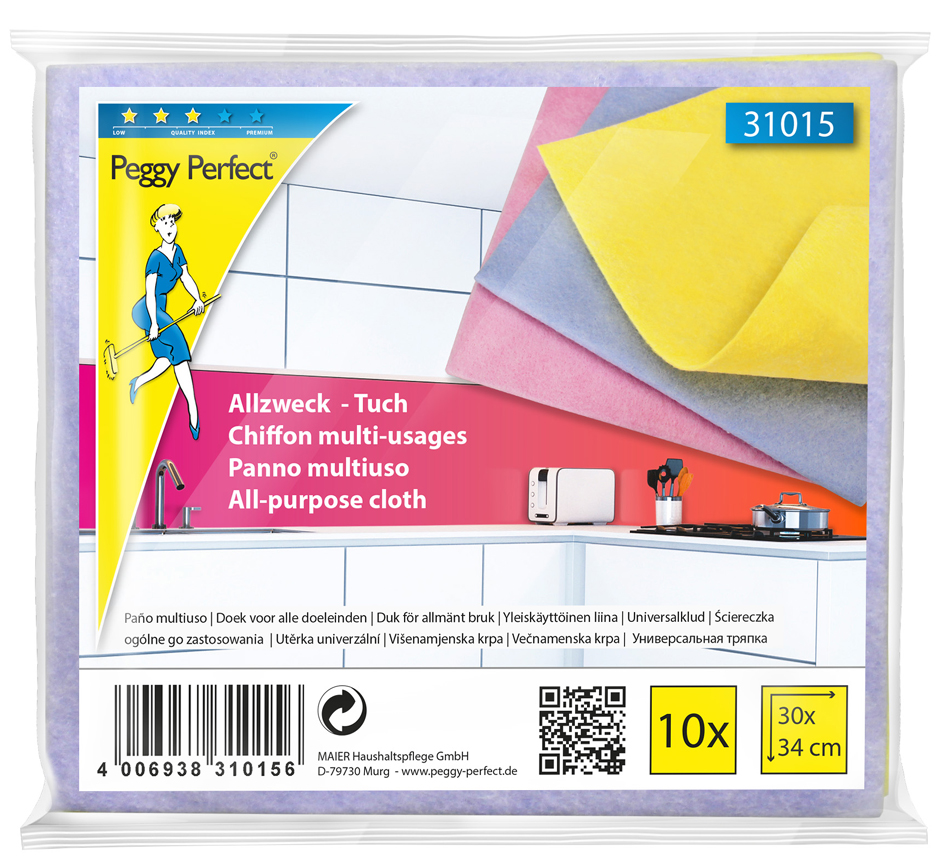 4006938310156 - Peggy Perfect Vließ Allzwecktuch 10er Pack 30x34 - 31015