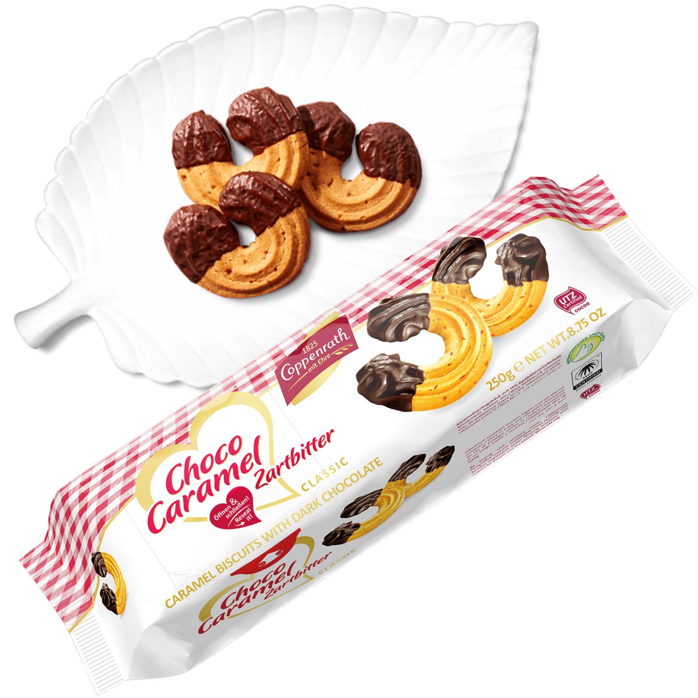 4006952006745 - Coppenrath Classic Choco Caramel Zartbitter Gebäck 250g (MHD 05082024)