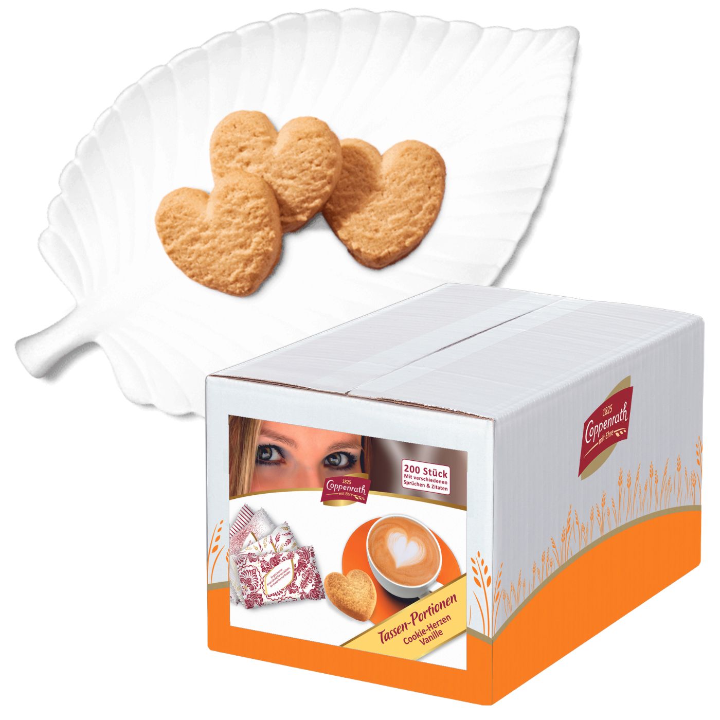 4006952608215 - Gebäck Cookie Herzen Vanille zarte Vanillekekse 200 Stück 1 kg