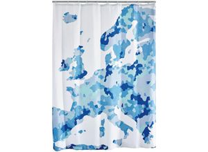 4006956119069 - - Duschvorhang Textil Europe inkl Ringe blau 180x200 cm - blau