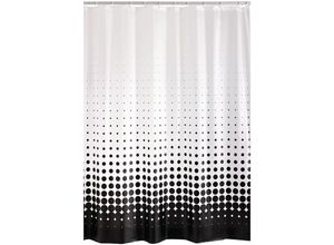 4006956138374 - - Duschvorhang Folie Blacky inkl Ringe Semitransparent-schwarz 240x180 cm - Semitransparent-schwarz