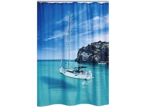 4006956138497 - - Duschvorhang Textil Sailboat ohne Ringe multicolor 180x200 cm - multicolor