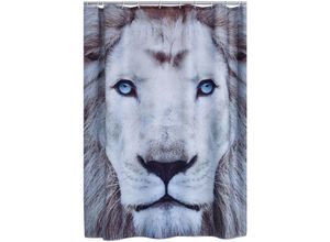 4006956139401 - - Duschvorhang Textil Lion ohne Ringe multicolor 180x200 cm - multicolor