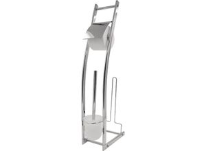 4006956149011 - - Stand-WC-Garnitur Fabio mit Ersatzrollenhalter chrom ca 15 x 74 x 27 cm - chrom