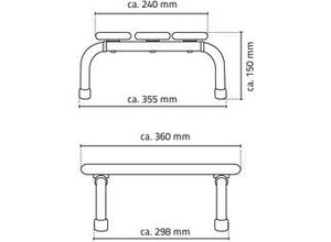 4006956159171 - Ridder Badewannen-Hocker Pro weiß Aluminium   PA   TPR