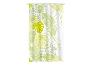 4006956162812 - Duschvorhang Textil Tropical inkl Ringe grün 180x200 cm - grün