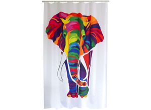 4006956162850 - - Duschvorhang Textil Elephant inkl Ringe multicolor 180x200 cm - multicolor