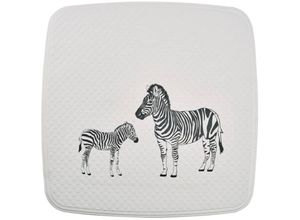 4006956610221 - - Duscheinlage Zebra 54x54 cm Weiß und Schwarz Schwarz