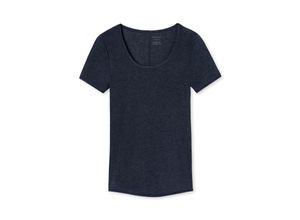 4007064514449 - SCHIESSER T-Shirt Personal Fit blau Gr L für Damen Mit Rundhals Körpernah