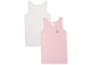 4007065760111 - Unterhemden 2er-Pack Feinripp Organic Cotton Pferd Ringel weiß rosa - Feinripp Multipacks für Mädchen 9298104116128140