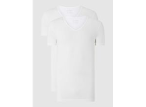 4007065791238 - Shirts kurzarm 2er-Pack Organic Cotton tiefer V-Ausschnitt weiß – 95 5 für Herren 47810