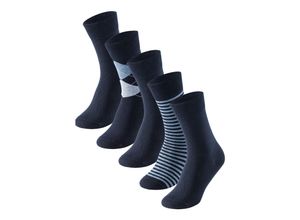 4007065815347 - Herrensocken 5er-Pack stay fresh gemustert nachtblau - Bluebird für Herren 39 4243 46