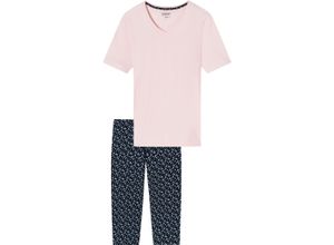 4007066062306 - uncover by SCHIESSER Capri-Pyjama V-Ausschnitt Single-Jersey-Qualität für Damen blau 44