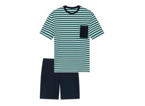 4007066214019 - Schlafanzug kurz Organic Cotton Ringel dunkelgrün – Ocean Flow 164