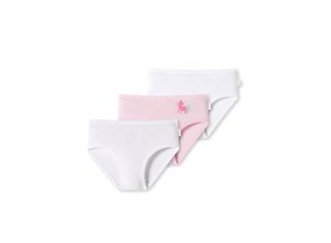 4007066281288 - SCHIESSER Hüftslips 3er-Pack Feinripp Organic Cotton weiß rosa mit Pony 128