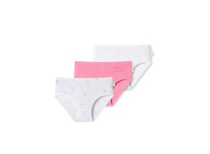 4007066281363 - Hüftslips 3er-Pack Feinripp Organic Cotton weiß pink mit Hündchen 140