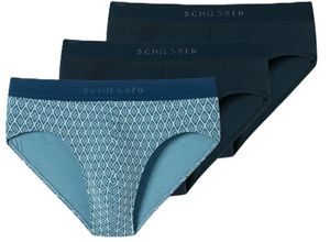 4007066706828 - SCHIESSER 95 5 Multipacks Slip 3er-Pack Logo-Bund für Herren blau 8