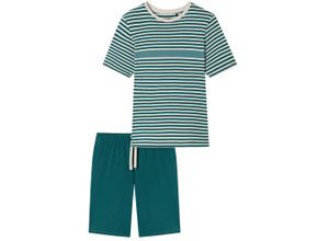 4007066726048 - SCHIESSER Casual Nightwear Shorty Streifen Baumwolle für Herren blau 56