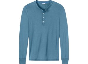 4007066753129 - Schiesser REVIVAL Karl-Heinz Langarmshirt Henley-Ausschnitt für Herren blau 5