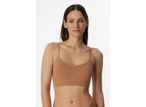 4007066762329 - SCHIESSER Casual Seamless Bustier Rippbündchen verschlusslos für Damen braun M