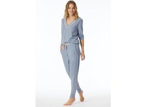 4007066856998 - SCHIESSER Loungehose lang Organic Cotton Bündchen jeans-meliert - Mix+Relax 34 female