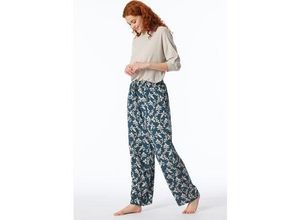 4007066863545 - SCHIESSER Loungehose lang Viskose Blumenprint jeansblau - Mix+Relax 40 female