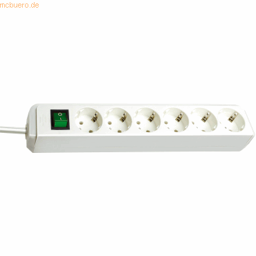 4007123133192 - Brennenstuhl - Eco-Line Steckdosenleiste mit Schalter 6-fach weiß 3m H05VV-F 3G15 - 1159520400 4007123133192 - Brennenstuhl - Eco-Line Steckdosenleiste mit Schalter 6-fach weiß 3m H05VV-F 3G15 - 1159520400
