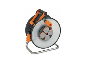 4007123638857 - Brennenstuhl professionalLINE SteelCore 4100 Kabeltrommel BQ-Kabel 40 meter 4 Schutzkontakt-Steckdosen für Außenbereich bis -25 °C Stahlblech IP44 Überhitzungsschutz mit Tragegriff grau schwarz