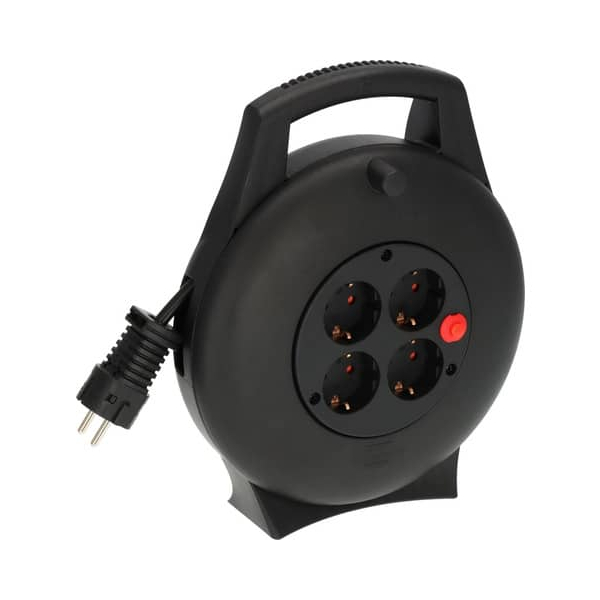 4007123687121 - BRE 1093900 - Kabeltrommel Vario Line 4 Steckdosen 10 m Kabel schwarz