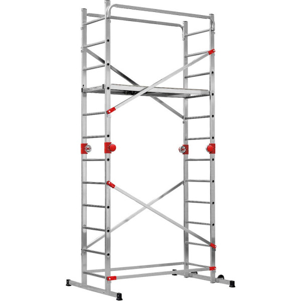 4007126945983 - 9459-507 G60 Aluminium Montagegerüst Arbeitshöhe (max) 43 m Silber Rot 31 kg